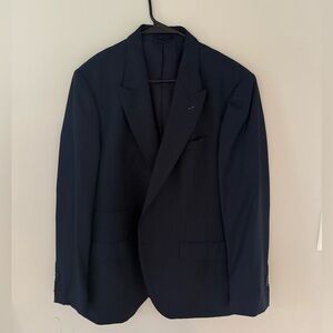 Massimo Dutti Suit Jacket NWOT Navy Peak Lapel Blazer 46R